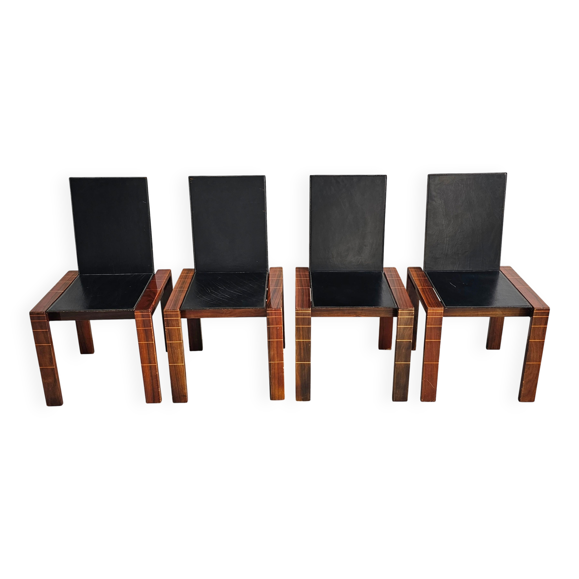 Set of 4 Mid Century dining chairs in rosewood style Afra and Tobia Scarpa.