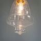 Vintage pendant light in transparent bubbled glass, 70s