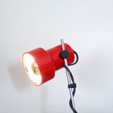 Red desk lamp, chrome foot, 70s