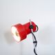 Red desk lamp, chrome foot, 70s