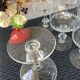 Verres à pied en cristal taillé écailles