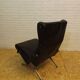 Tecno P40 chaise longue  , cuir noir