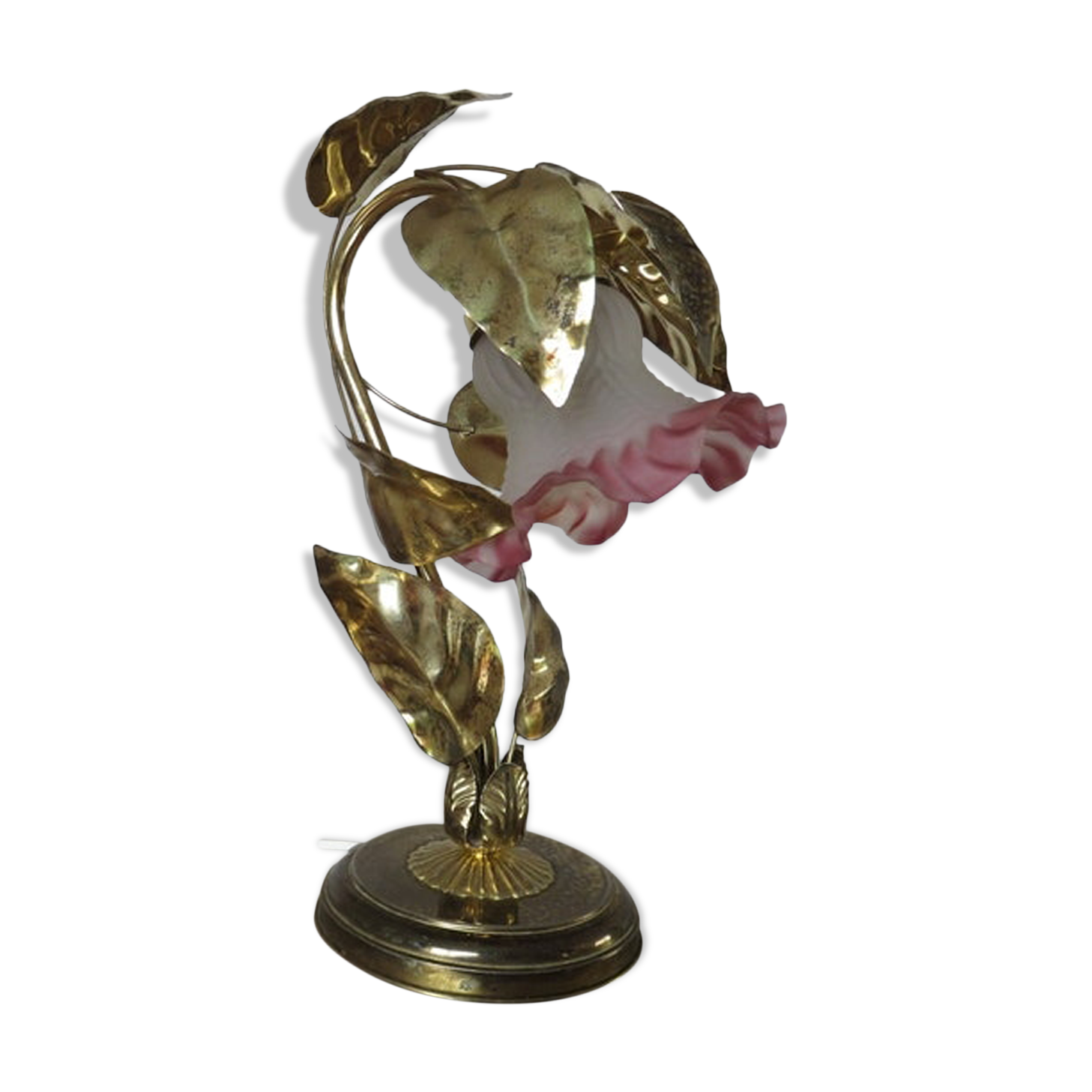 Lamp " flower " in gold metal 70s