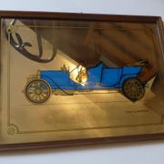 Screen-printed mirror of vintage car "1909 Lancia"