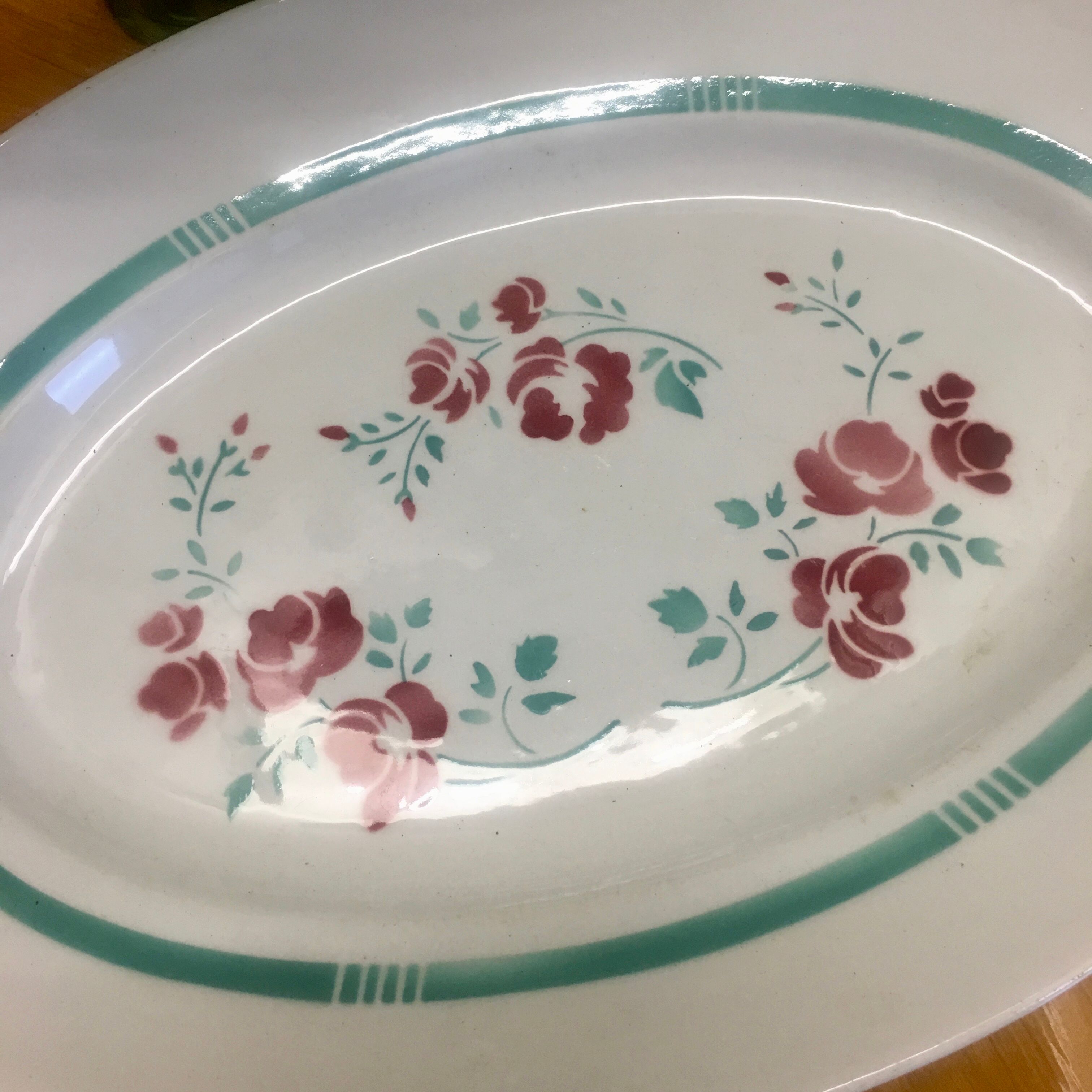 flowered earthenware dish