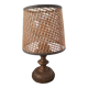 Vintage metal lamp with its caned lampshade
