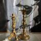 Duo de bougeoirs en bronze anciens