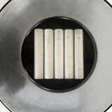 Postmodern wall lamp or ceiling lamp in metal and silver glass, 1980