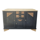 Black and wood art deco sideboard