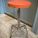 Duo of chair and stool 1970 orange and chromes