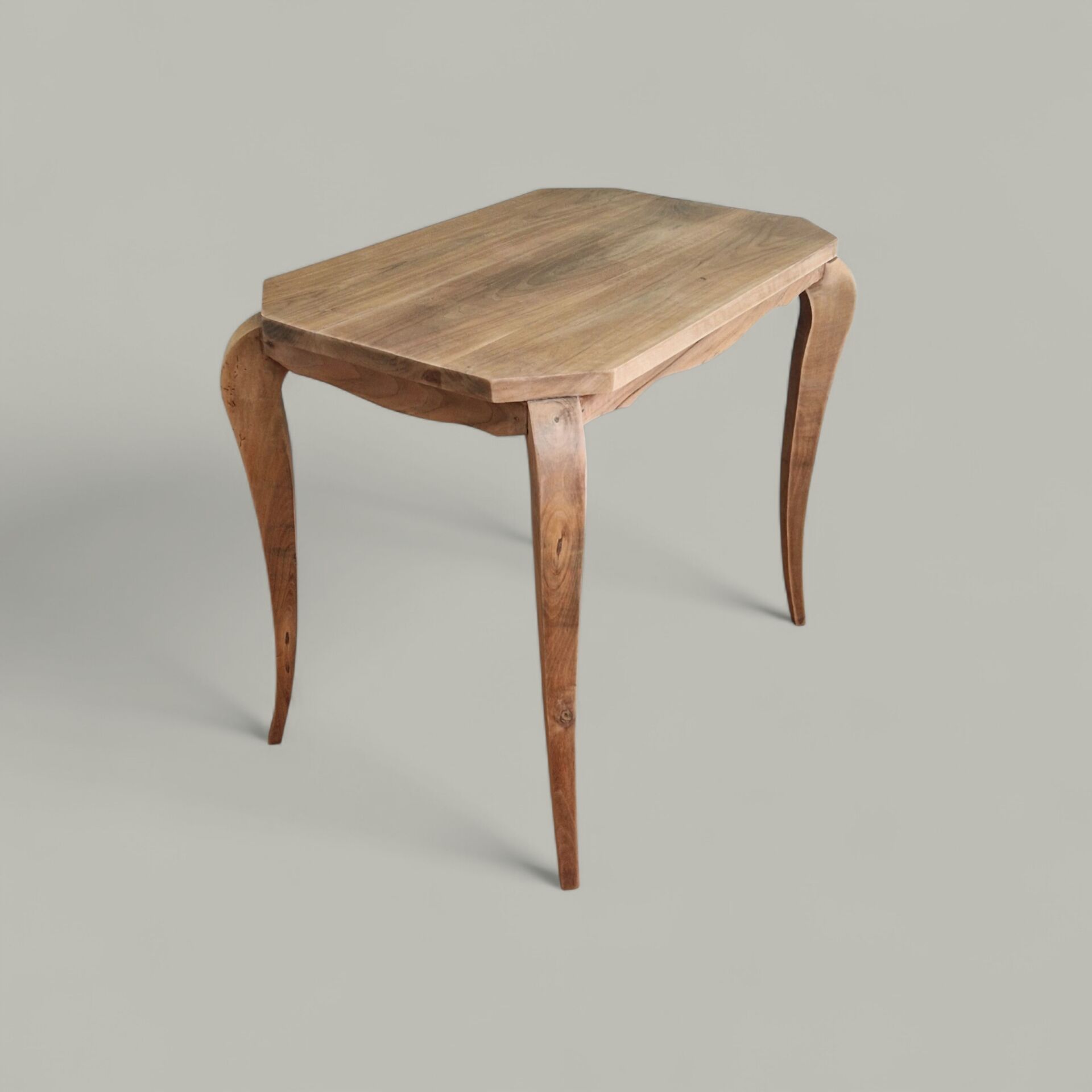Table d'appoint bois massif - Lignes galbées esprit Louis XV