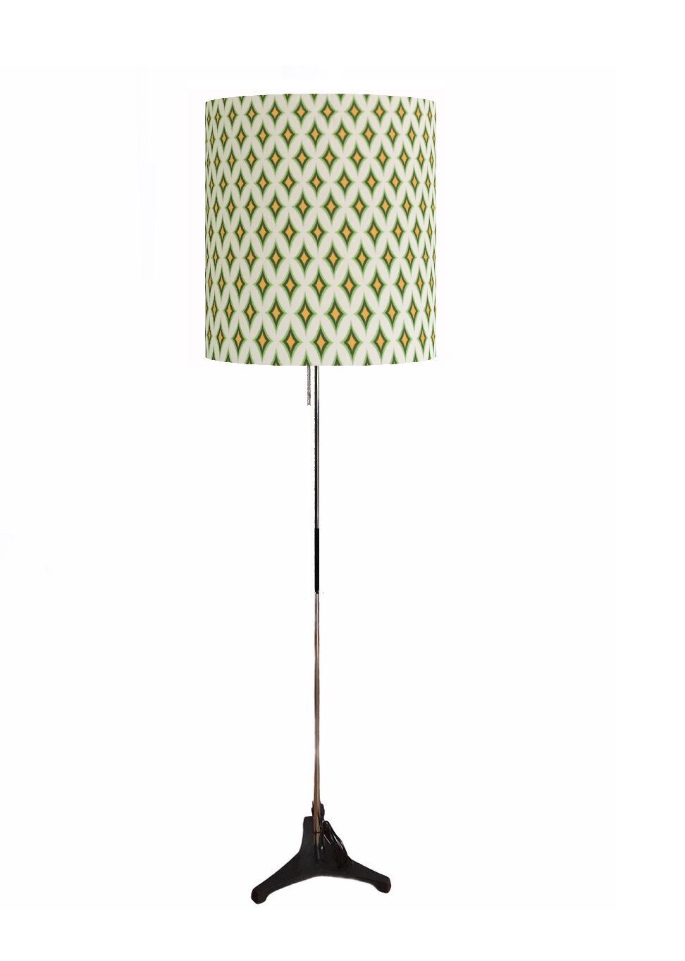 Lampshade Green Diamond H40 D40 - vintage fabric