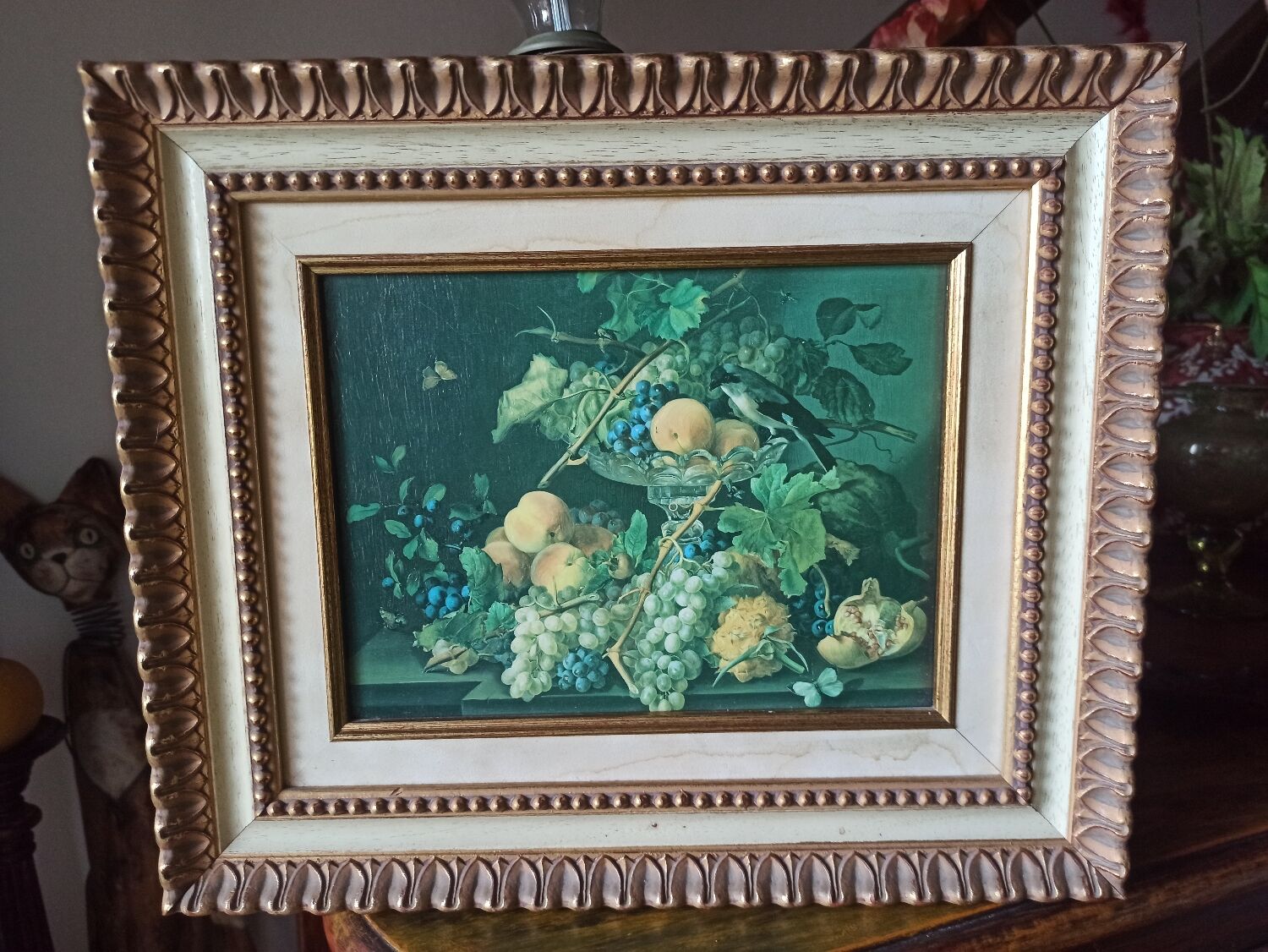 Still life, oil on framed canvas.