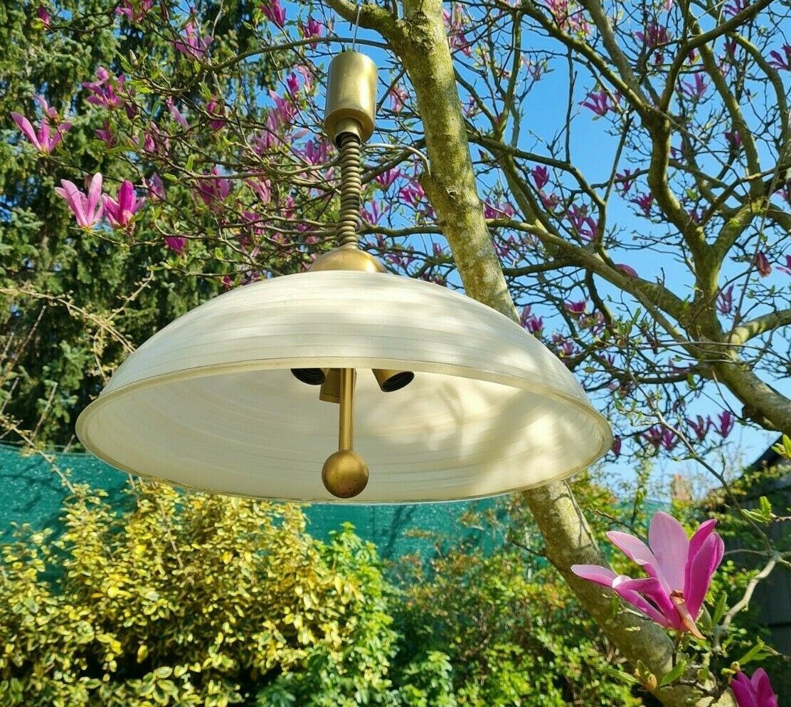 Vintage suspension with variable height in molded plastic in light sand color