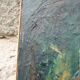Oil on canvas signed Monique Humbert, large abstract composition, wall painting, interior decoration.
