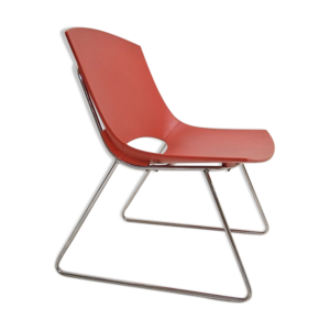 Fauteuil assise plastique rouge