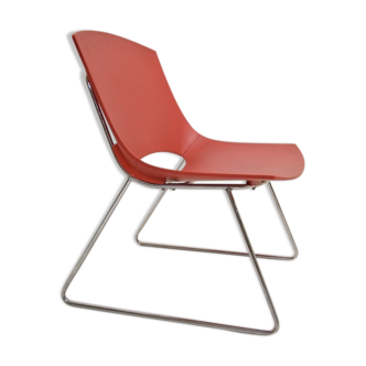 Chair heater red plastic seat vintage 80s design