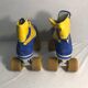 Ancienne paire de patins à roulettes bleu & jaune taille 41