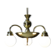 Large Rondocubistic Brass Chandelier