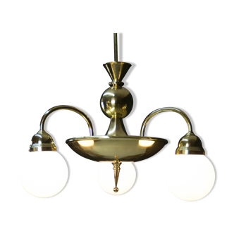 Lustre rondocubistic en laiton