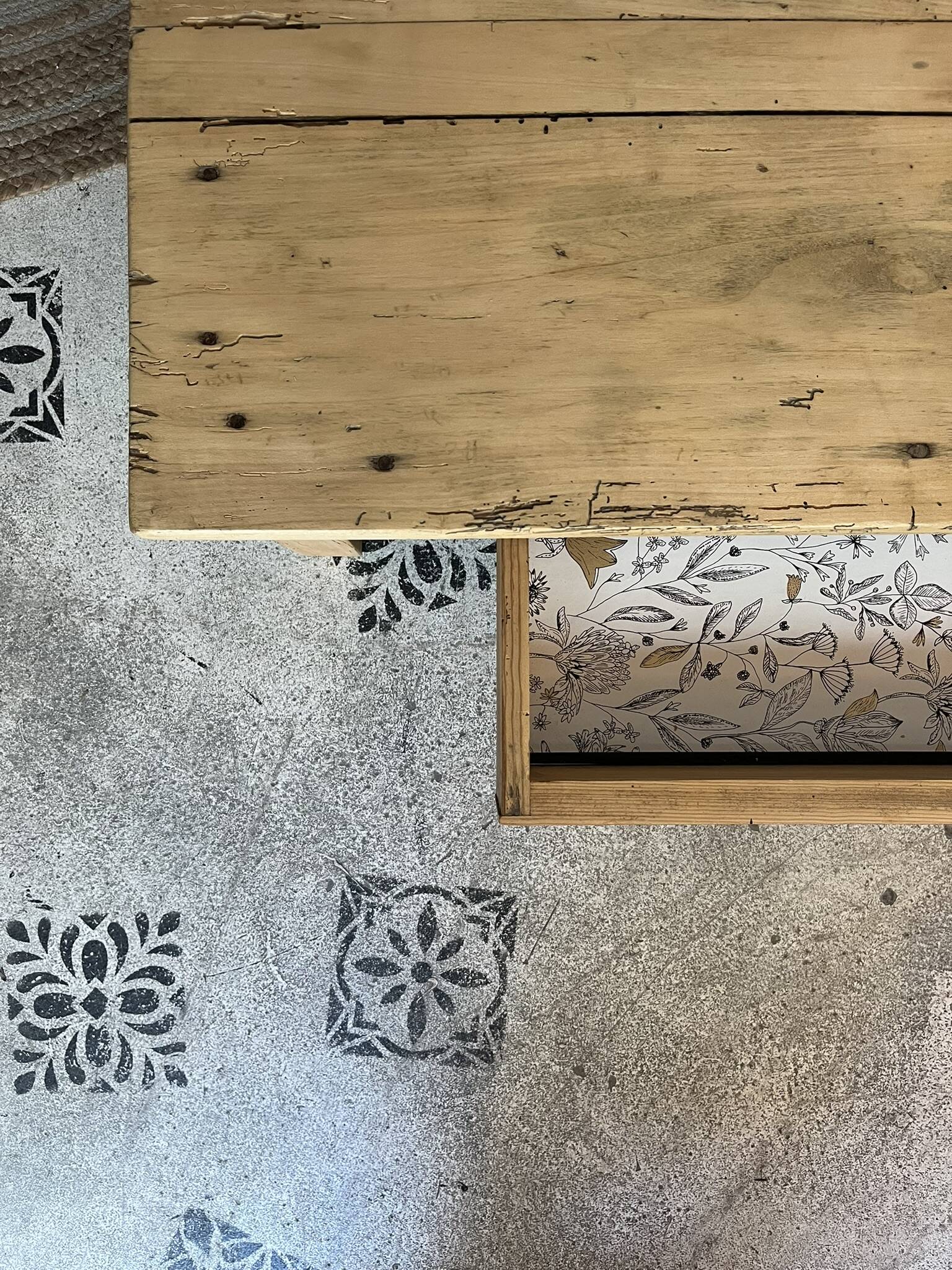 Table basse de ferme bois massif Augusta