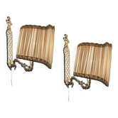Lot de 2 appliques en laiton des années 1960