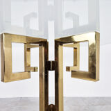 Geometrical brass dining table, 1970s