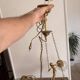 Golden bronze lustre with musical cherubs in vintage Louis XV style - lighting