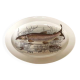 1 large oval fish platter in Limoges porcelain
