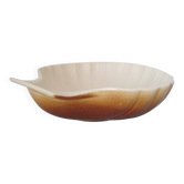 Brown and white ceramic shell bowl