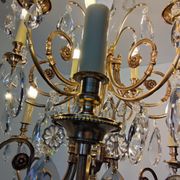Crystal and bronze chandelier 12 arms of light