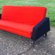 Vintage sofa red and black fabrics