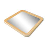 Ecru square plexiglass mirror, Made in Italy, 1970