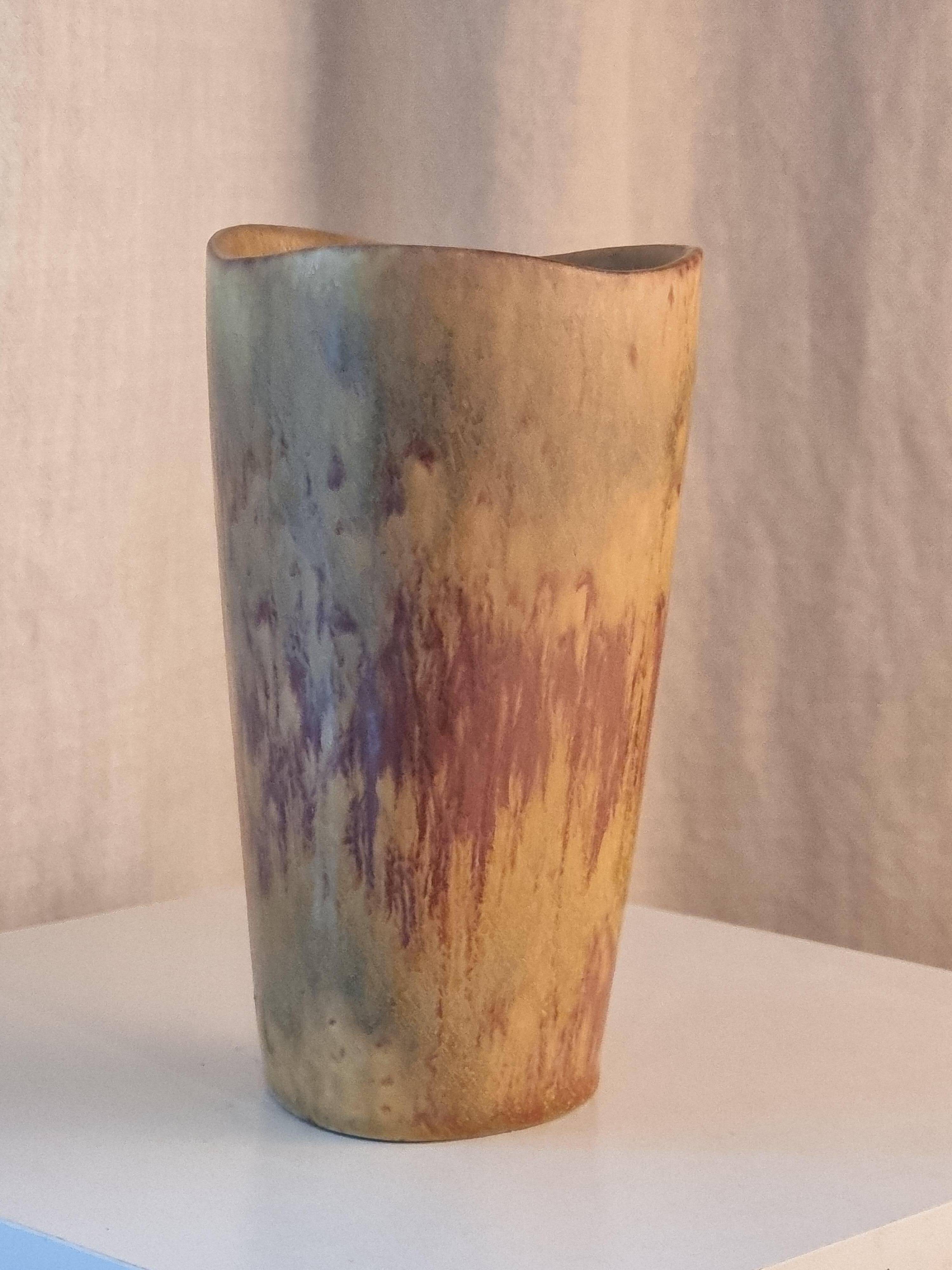 Gunnar Nylund, stoneware vase, Rörstrand, Scandinavian Modern / Midcentury
