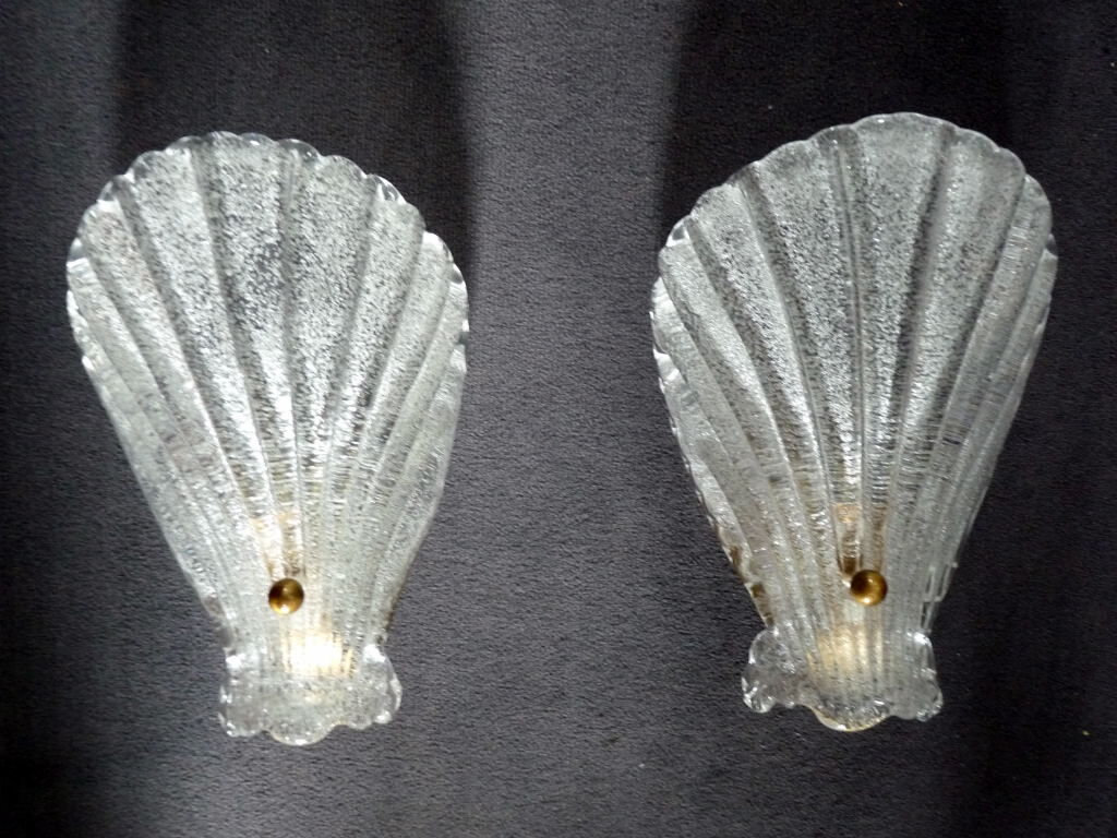 Wall lamps glass shells barovier toso murano