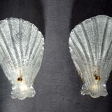 Wall lamps glass shells barovier toso murano
