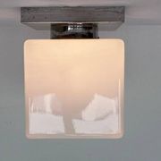 Ceiling lamp / flush mount 'Bauhaus in chrome and glass, 1930s