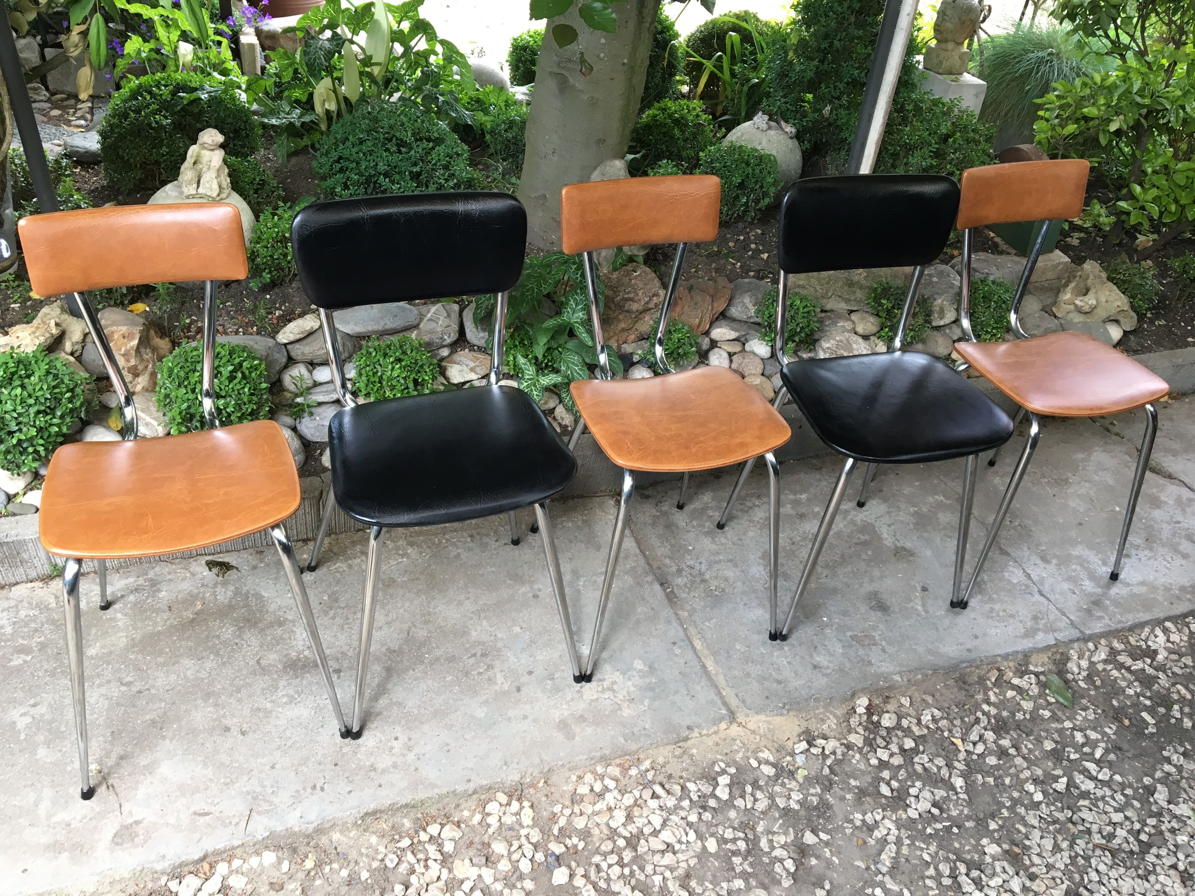 Chairs skaï  and  chrome