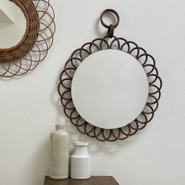 Rattan mirror