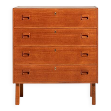 Scandinavian teak chest of drawers with locks