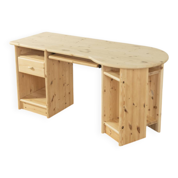 Bureau en bois massif des années 1980