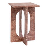 Bond side table in red travertine