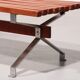 Italian teak and steel elegance bench from the 1960s