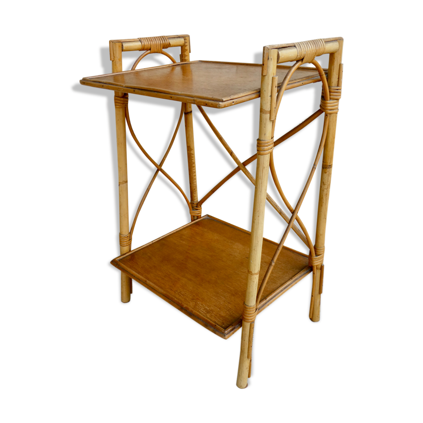 Rattan bedside table, 60s