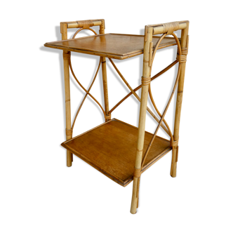 Rattan bedside table, 60s