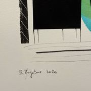 Original contemporary abstract drawing