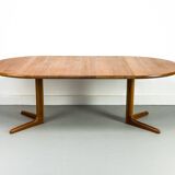 Danish Round Teak Dining Table with Extensions, 1970s