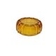 Art Deco salt cellar, orange glass, Ząbkowice, Poland, 1930s.