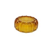 Art Deco salt cellar, orange glass, Ząbkowice, Poland, 1930s.