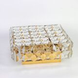 large flush-mounted chandelier in faceted crystal by Kinkeldey, Germany